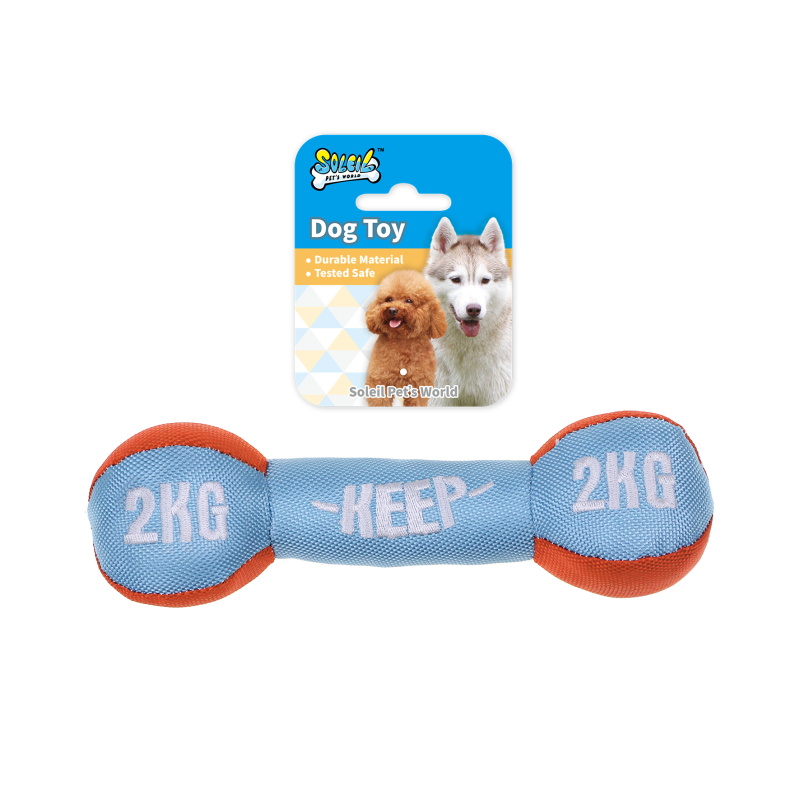 Plush Dog Toy Dumbbell