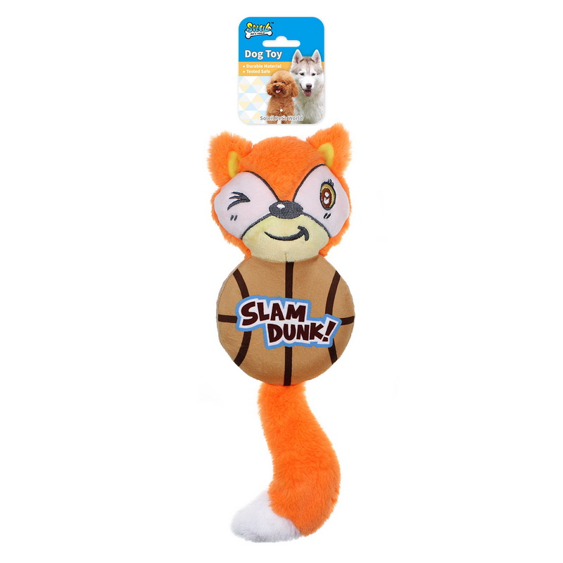 Plush Dog Toy Basket Fox