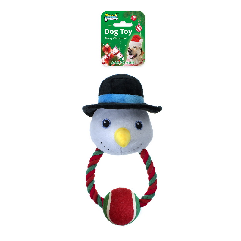 Christmas Dog Toy Tug Snowman